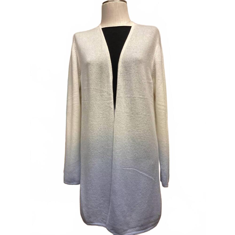 NEW CASHMERE CLOUDS women's ombre cardigan in white